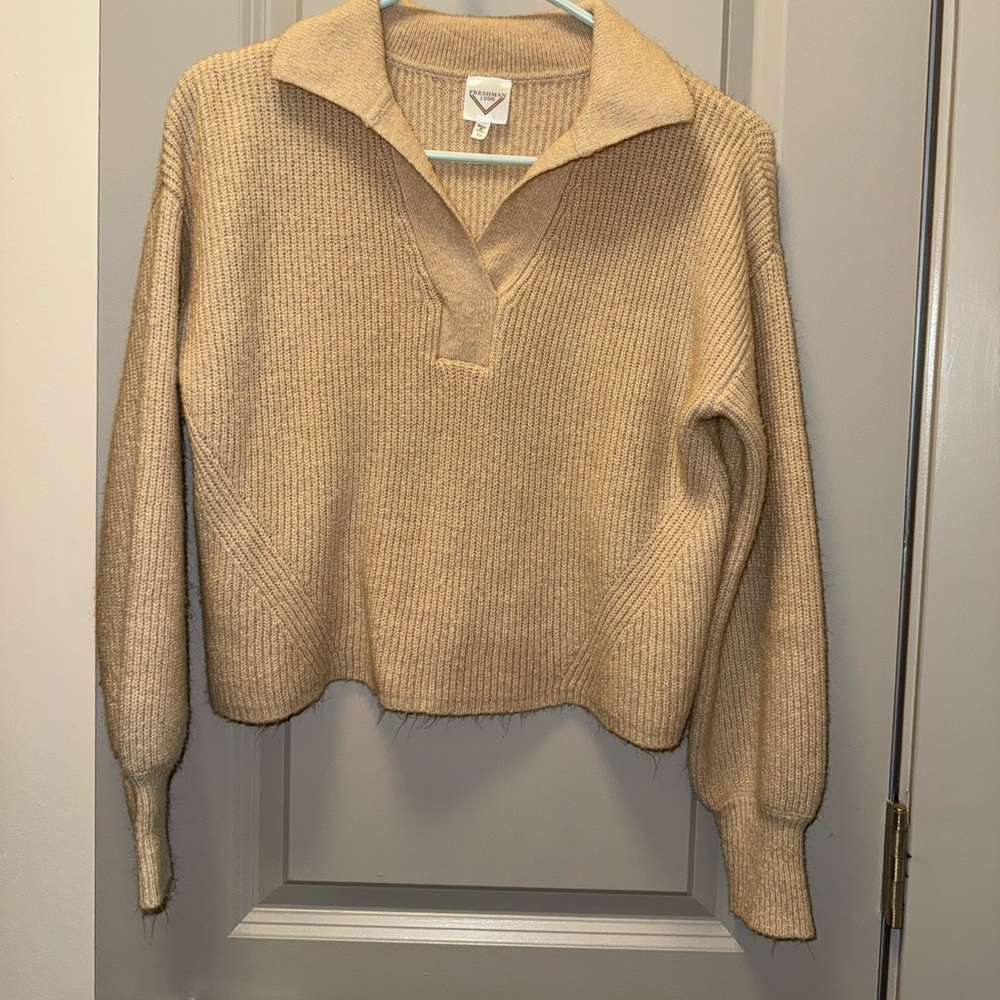 Freshman Tan V-Neck Sweater
